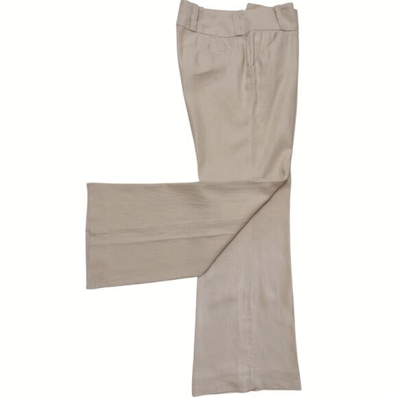 OLD NAVY Vintage Linen Pants Sz 8 Khaki Lightweight Trousers Low Waist Full Leg - Picture 4 of 7